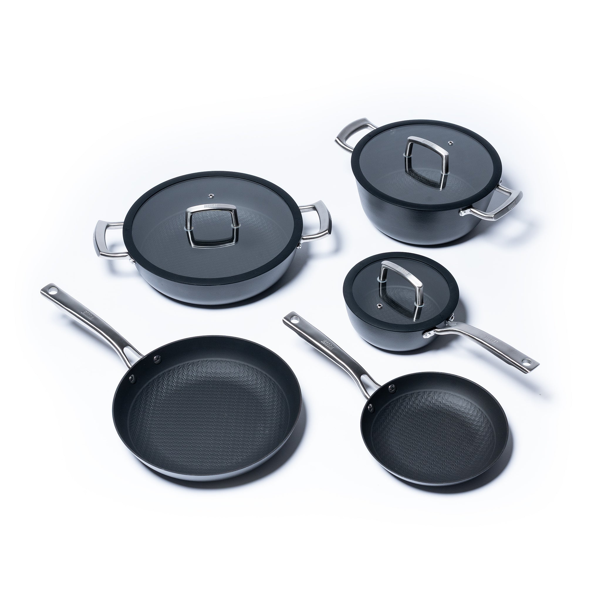 Семеен комплект тънкостенни чугунени съдове за готвене - 5 части