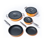 Семеен комплект тънкостенни чугунени съдове за готвене - 5 части