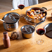 sada z Vicevrstve nerezove oceli – panev, hrnec a saute panev s dokonalym rozvodem tepla