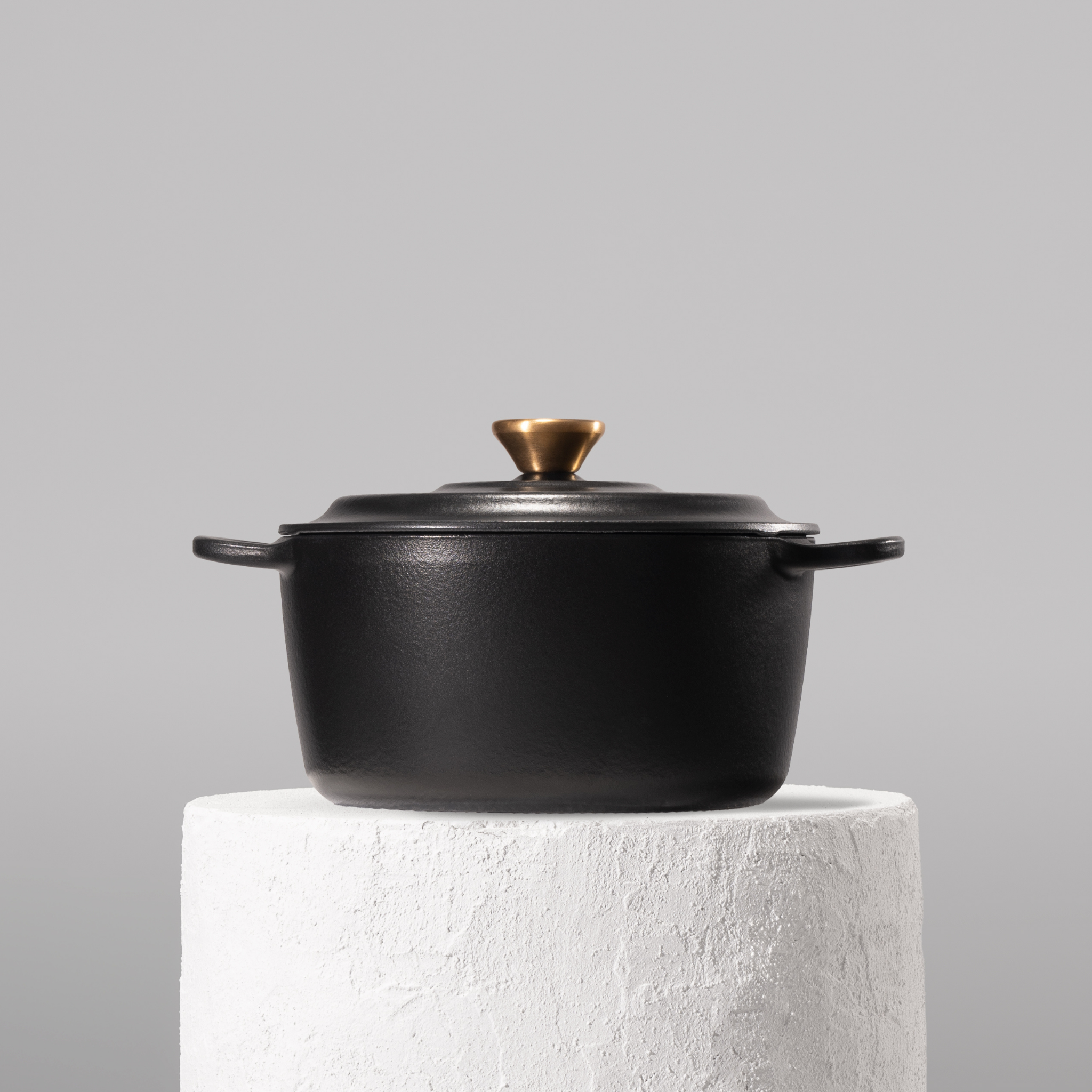 Profesionální hrnec z litiny, 22 cm, smaltovaná úprava pro snadné čištění. Vhodný na všechny typy sporáků. Barva: černá.