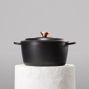 Profesionální hrnec z litiny, 24 cm, smaltovaná úprava pro snadné čištění. Vhodný na všechny typy sporáků. Barva: černá.