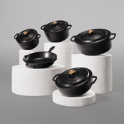 Комплект от 5 чугунени съда с емайлирано покритие